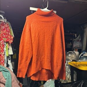 Cozy Orange Turtleneck Sweater